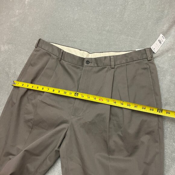 NWT Brooks Brothers Mens Advantage Chino Elliott Gray Dress Pants 42x32 Pleated - Picture 7 of 14